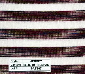 Jersey poly rayon spandex Multi Color Stripe 1/2''